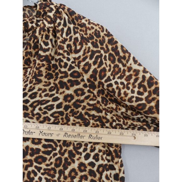 Nili Lotan Medium Shirt Leopard Print Sheer Acadia Target Blouse - Picture 4 of 9